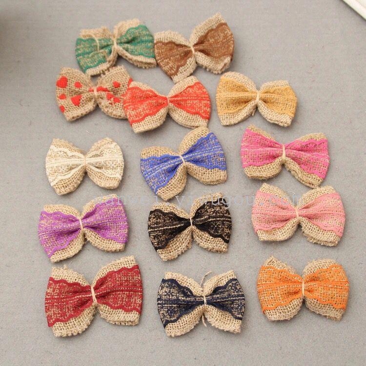 Packaging materials: Lace edges, linen strips, bows, wedding accessories