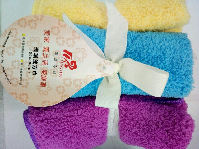 30X30cm multi-color coral velvet dishcloth, non-stick dishcloth, dishcloth