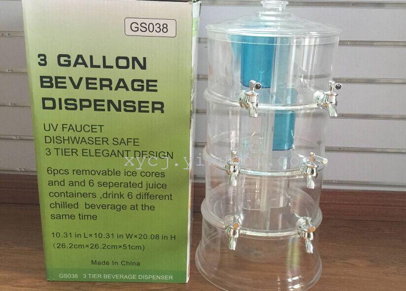 New three-layer juice machine with double row tap switch juice grader plastic juice bucket drink bucket
