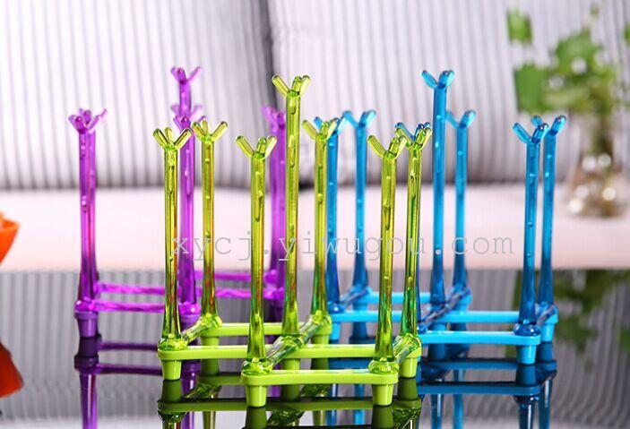 Creative stretchable multi-position draining cup holder, multi-functional plastic cup holder, glass water cup storage rack, inverted hanging rack details Picture