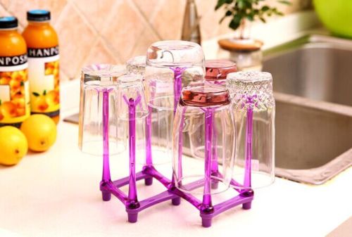 Creative stretchable multi-position draining cup holder, multi-functional plastic cup holder, glass water cup storage rack, inverted hanging rack