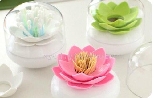 Lotus cotton swab can, beautiful and creative lotus toothpick box, cotton swab can, South Korea