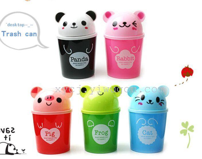 Animal desktop trash can, cute trash can, cartoon trash can, brand new plastic factory direct sales details Picture