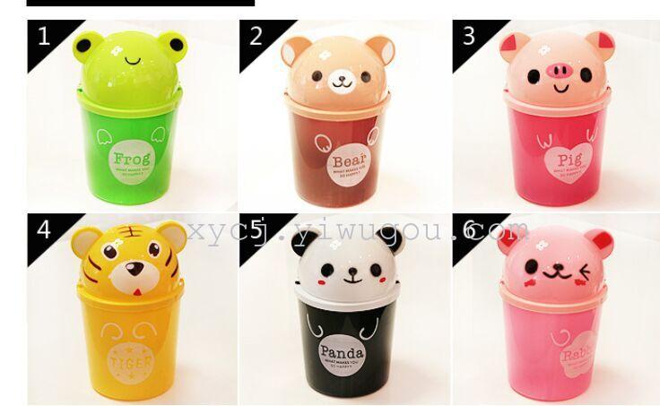 Animal desktop trash can, cute trash can, cartoon trash can, brand new plastic factory direct sales
