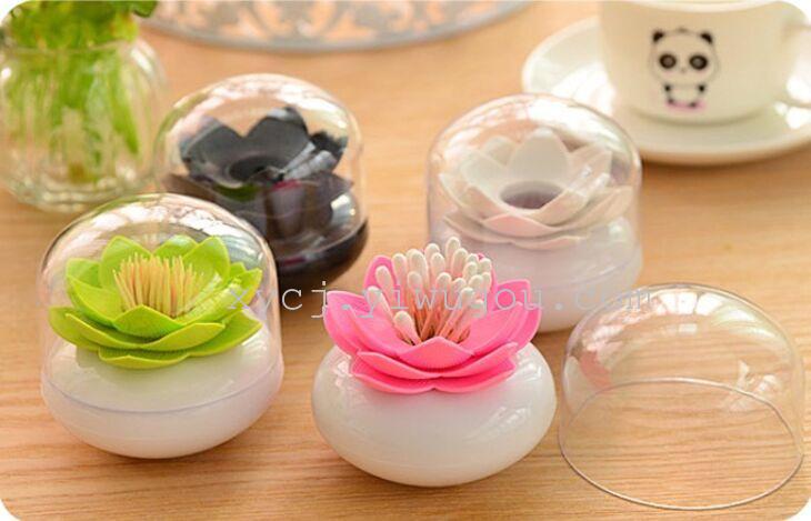 Lotus cotton swab can, beautiful and creative lotus toothpick box, cotton swab can, South Korea Specification image