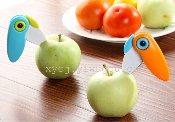 Cute parrot bird folding creative fruit knife, travel portable and easy to carry peeler details Picture