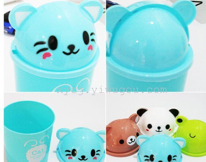 Animal desktop trash can, cute trash can, cartoon trash can, brand new plastic factory direct sales Specification image