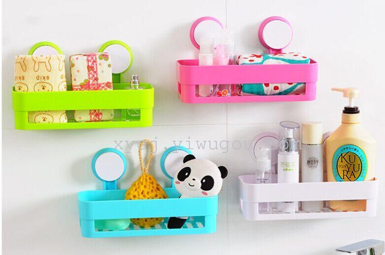 Creative, traceless, candy-colored, powerful double suction cup storage rack, bathroom storage rack, kitchen utility rack Specification image