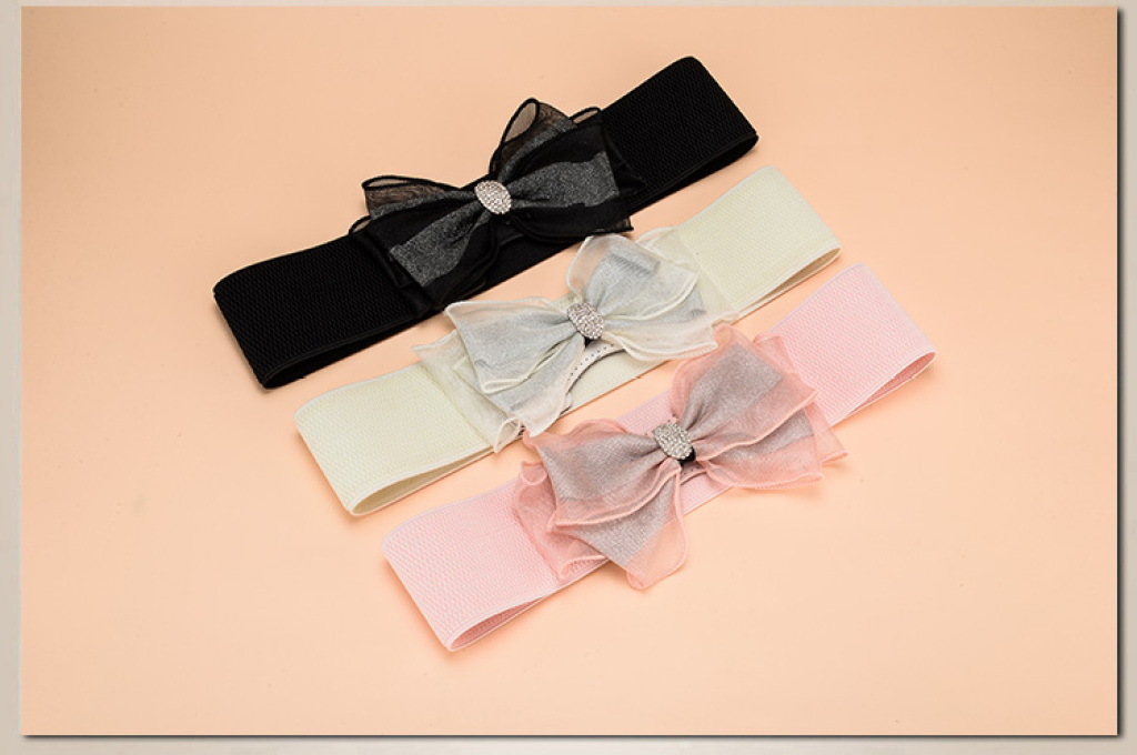Bow tie elastic belt, women's fashion belt manufacturer direct sales, available in stock, waist belt Application Scenario