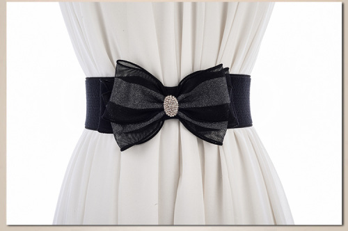 Bow tie elastic belt, women's fashion belt manufacturer direct sales, available in stock, waist belt