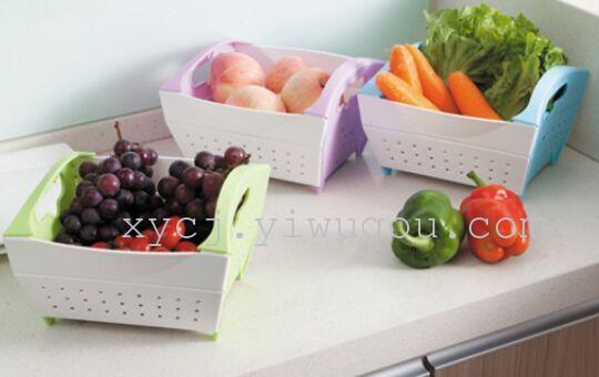 Fruit draining basket with handle, folding vegetable washing draining basket, kitchen folding draining basket Specification image