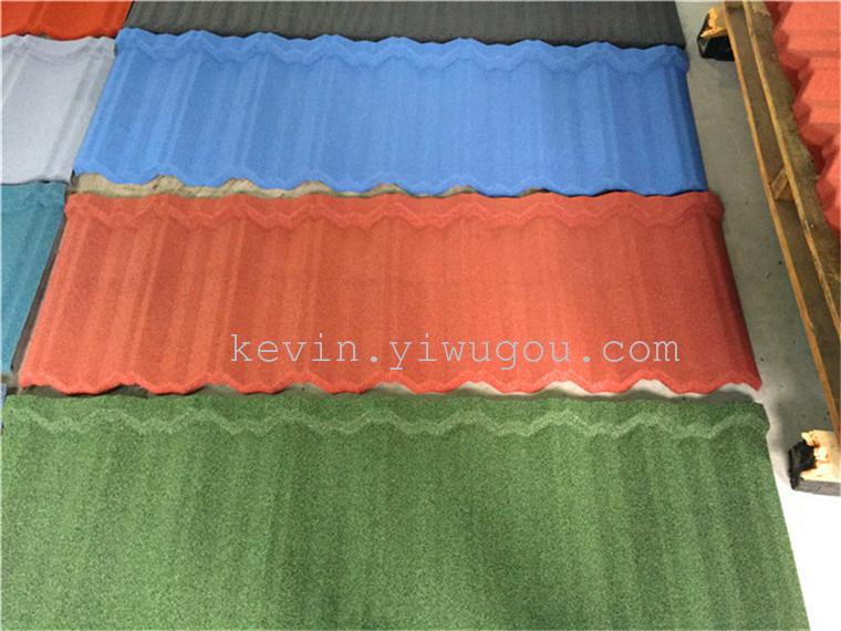 Colored stone metal tiles, colored stone tiles, colored stone metal roof tiles details Picture
