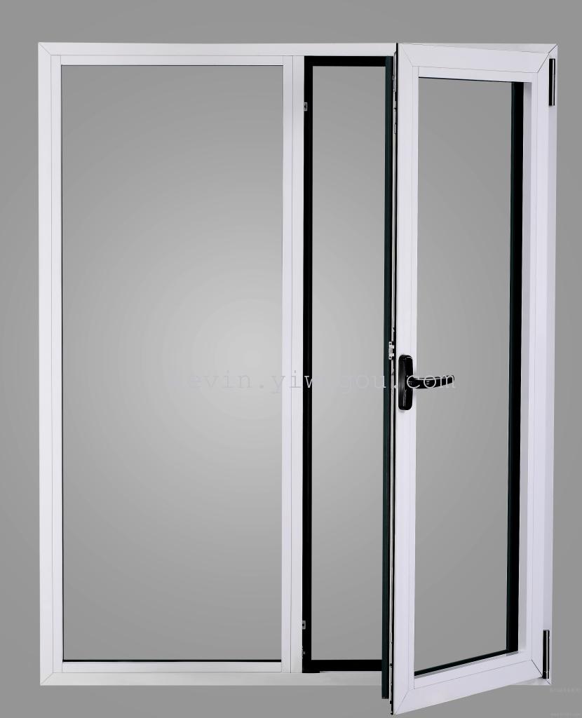 Wood-grain aluminum alloy doors and Windows, double-opening doors and Windows details Picture