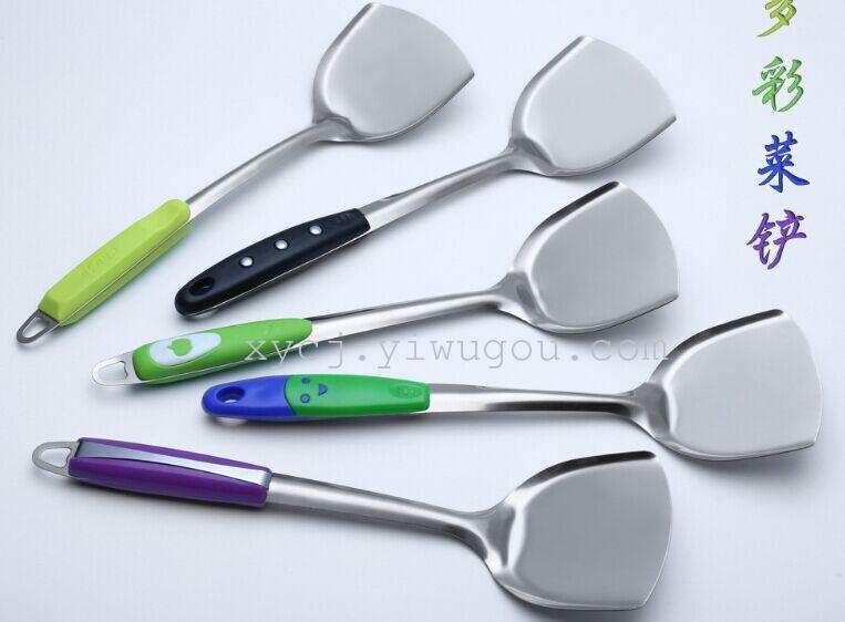 Factory direct sales of Jieyang stainless steel spatulas/anti-scald and heat-insulating spatulas and vegetable spatulas in various styles