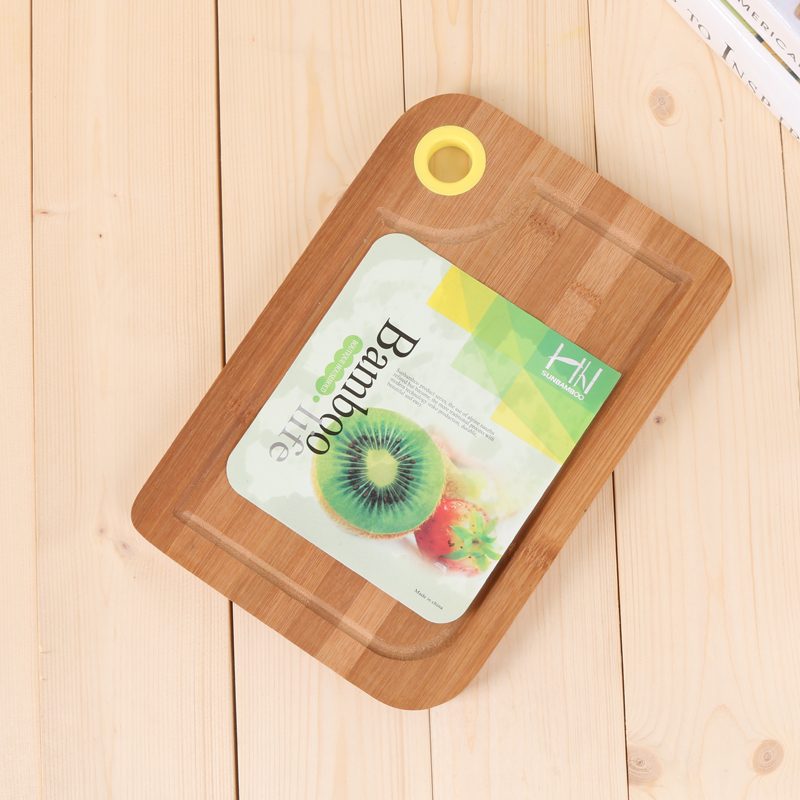 Cutting board, rectangular adhesive board, solid wood knife board, cutting board, silicone anti-slip hole details Picture
