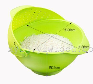 Kitchen rice-washing machine, draining basket, vegetable basket, plastic vegetable basin, rice-washing fruit basket, rice-washing basin, rice washing sieve Application Scenario