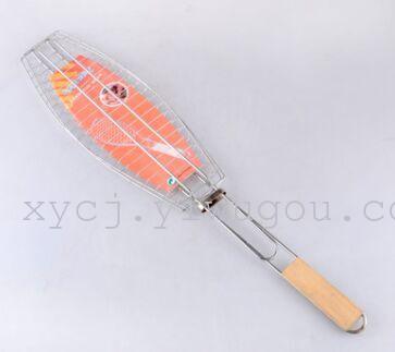 Barbecued grills with chrome grill grill fish with BBQ barbecue utensils exploded