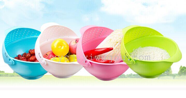 Kitchen rice-washing machine, draining basket, vegetable basket, plastic vegetable basin, rice-washing fruit basket, rice-washing basin, rice washing sieve