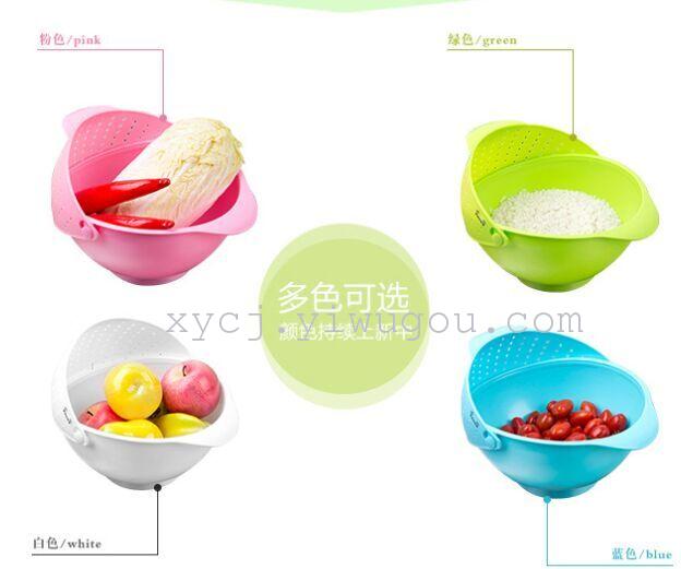Kitchen rice-washing machine, draining basket, vegetable basket, plastic vegetable basin, rice-washing fruit basket, rice-washing basin, rice washing sieve Specification image