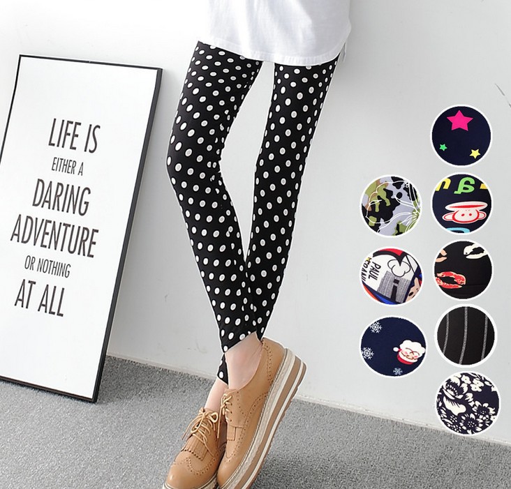 New spring dress, large-sized stretch, colorful star graffiti, personalized leggings for women Application Scenario