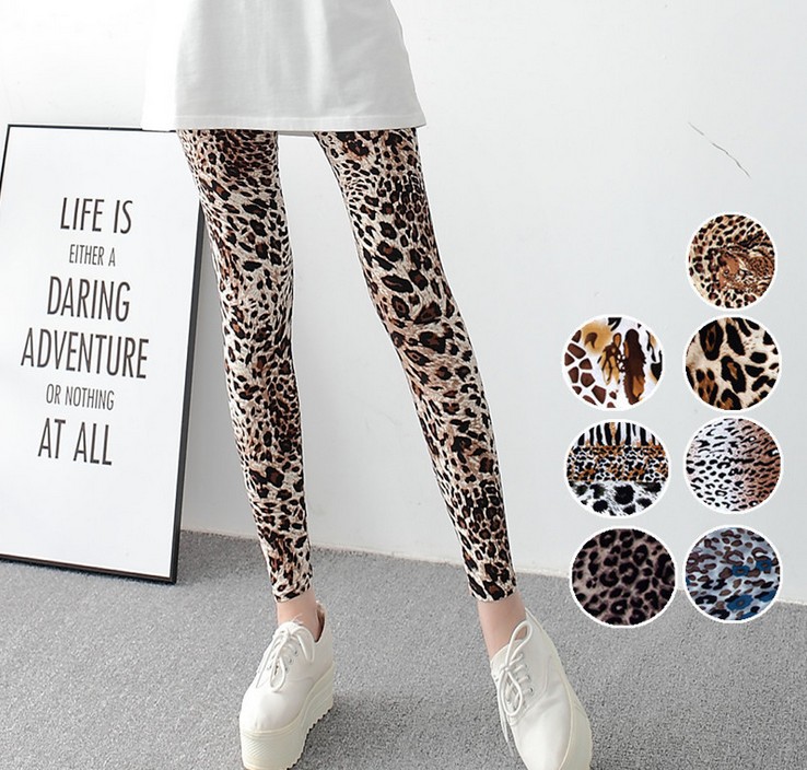 New spring dress, large-sized stretch, colorful star graffiti, personalized leggings for women Specification image
