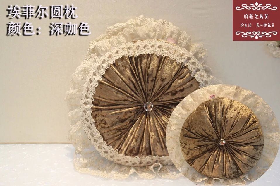 厂家直销欧式圆形靠枕居家必备实用钻石绒圆枕 带芯