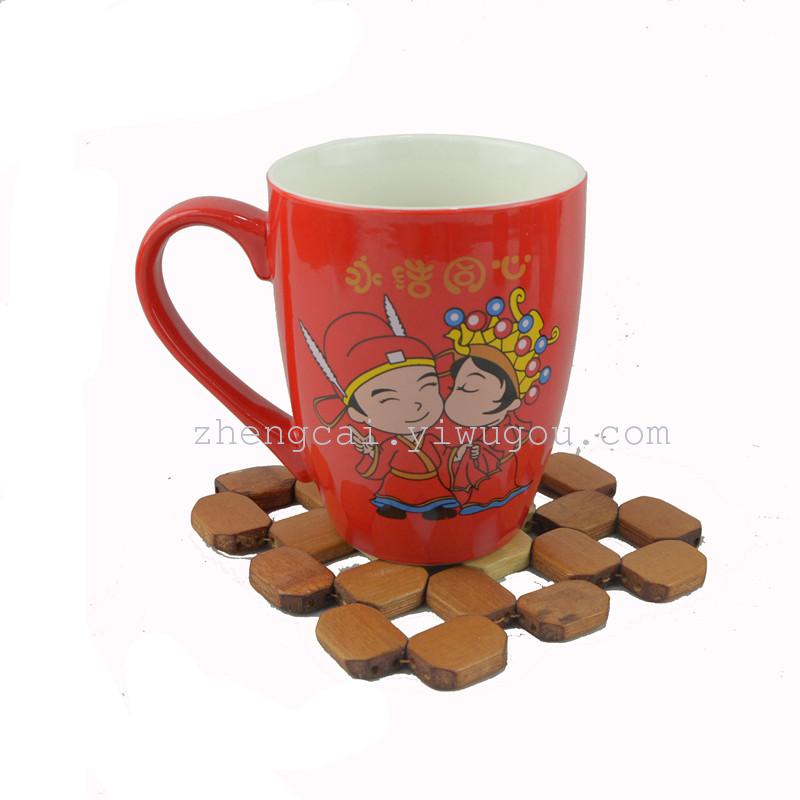 Wedding ceramic red glaze pair cups, red couple pair cups for the bride's dowry Application Scenario