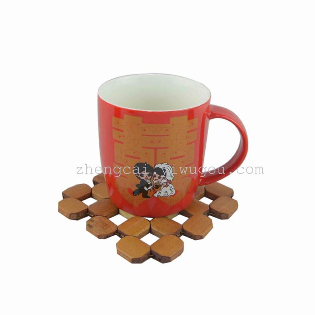 Wedding ceramic red glaze pair cups, red couple pair cups for the bride's dowry Application Scenario
