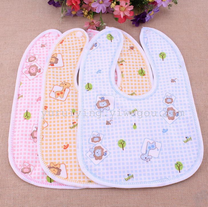 Factory direct sales of baby plush cartoon bibs, baby waterproof wipes in multiple mixed colors Specification image