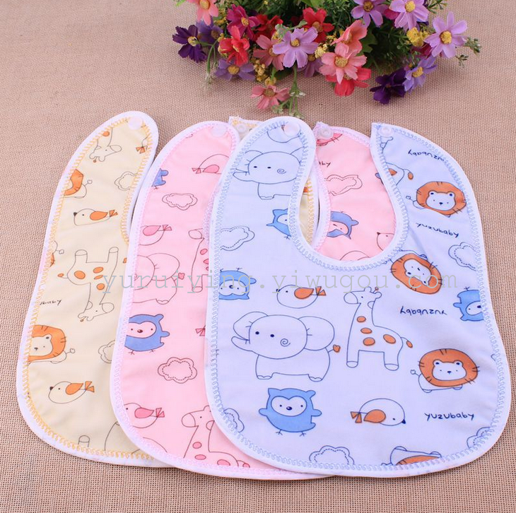 Factory direct sales of baby plush cartoon bibs, baby waterproof wipes in multiple mixed colors Application Scenario