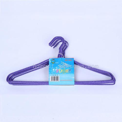 工厂直销0524加粗浸塑大人铁衣架 晾衣架浸塑铁丝