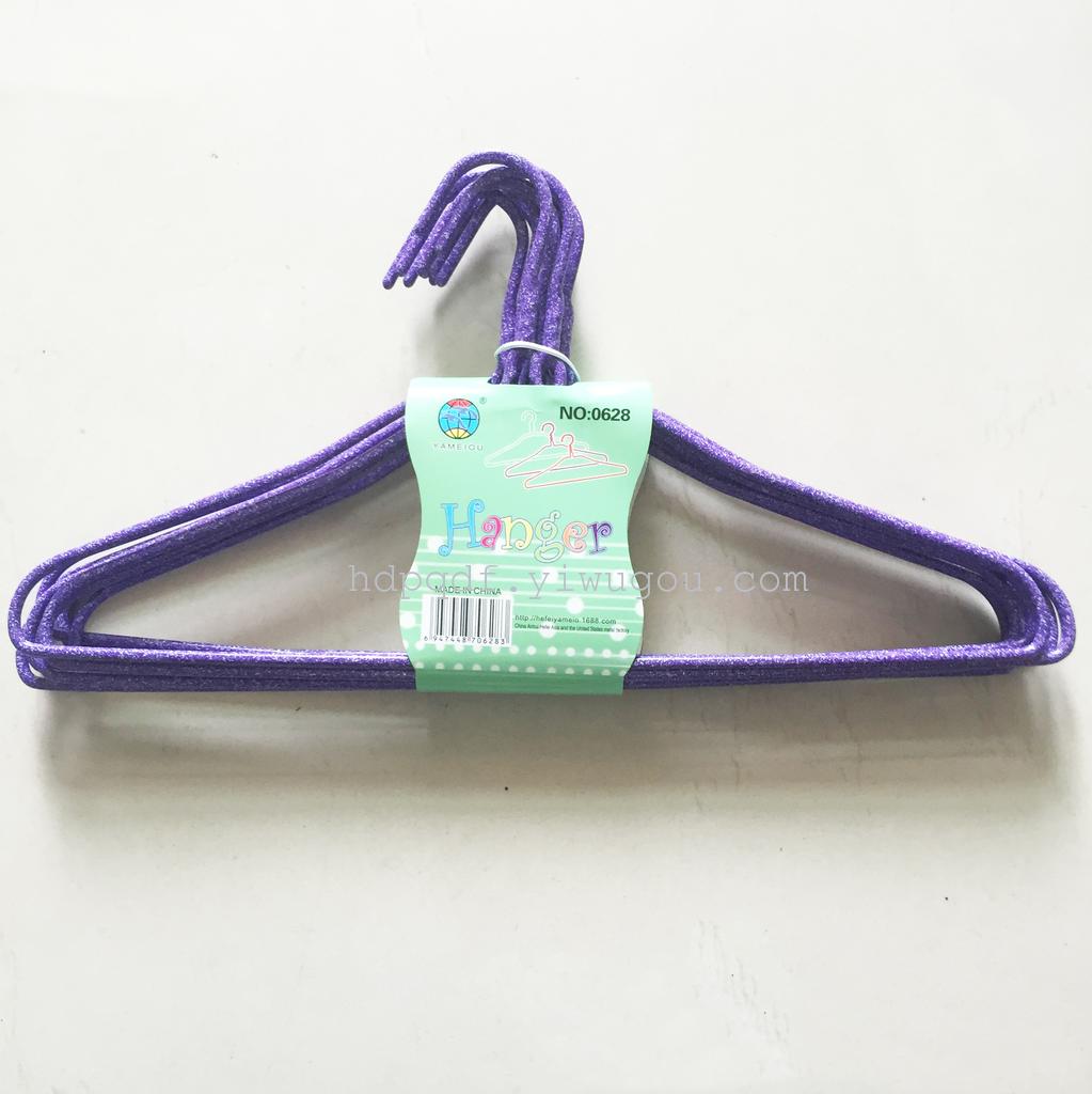 Factory direct supply of plastic-coated clothes hangers, wire clothes hangers, best-selling clothes hangers at street stalls, 0628 clothes hangers details Picture