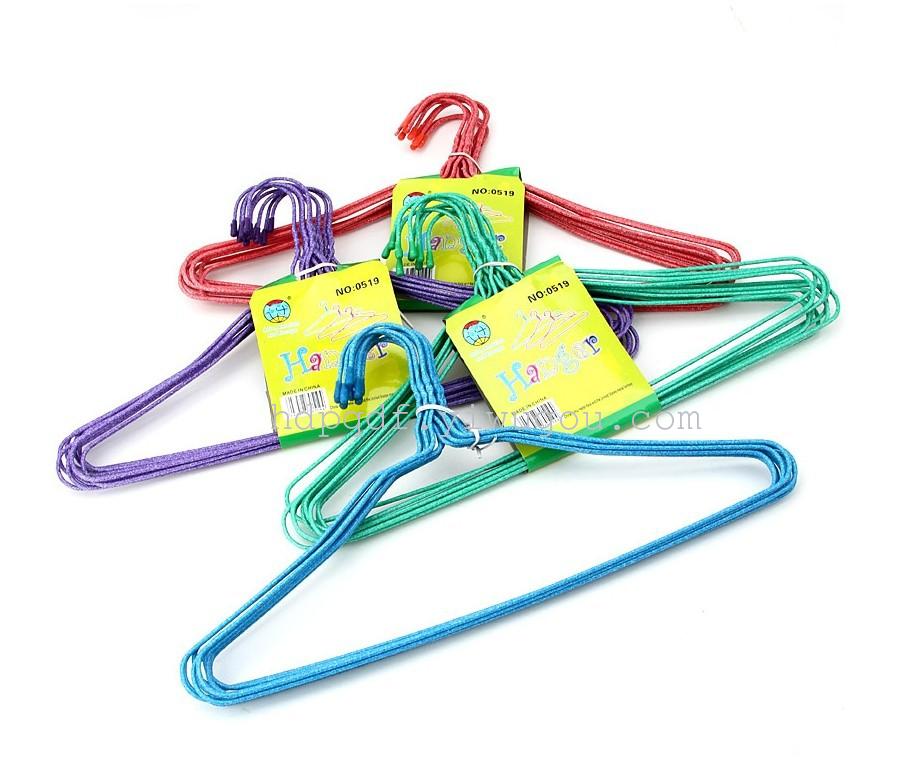 工厂直销0519 浸塑铁衣架 钢丝衣架 干湿两用衣