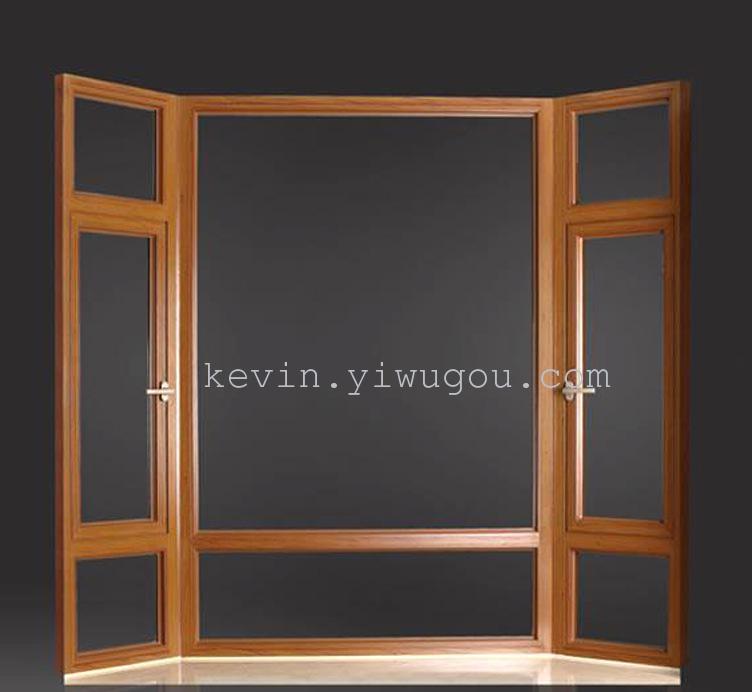 Wood-grain aluminum alloy doors and Windows, double-opening doors and Windows, aluminum alloy doors and Windows