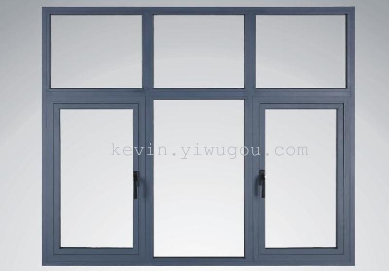 Wood-grain aluminum alloy doors and Windows, double-opening doors and Windows, aluminum alloy doors and Windows details Picture