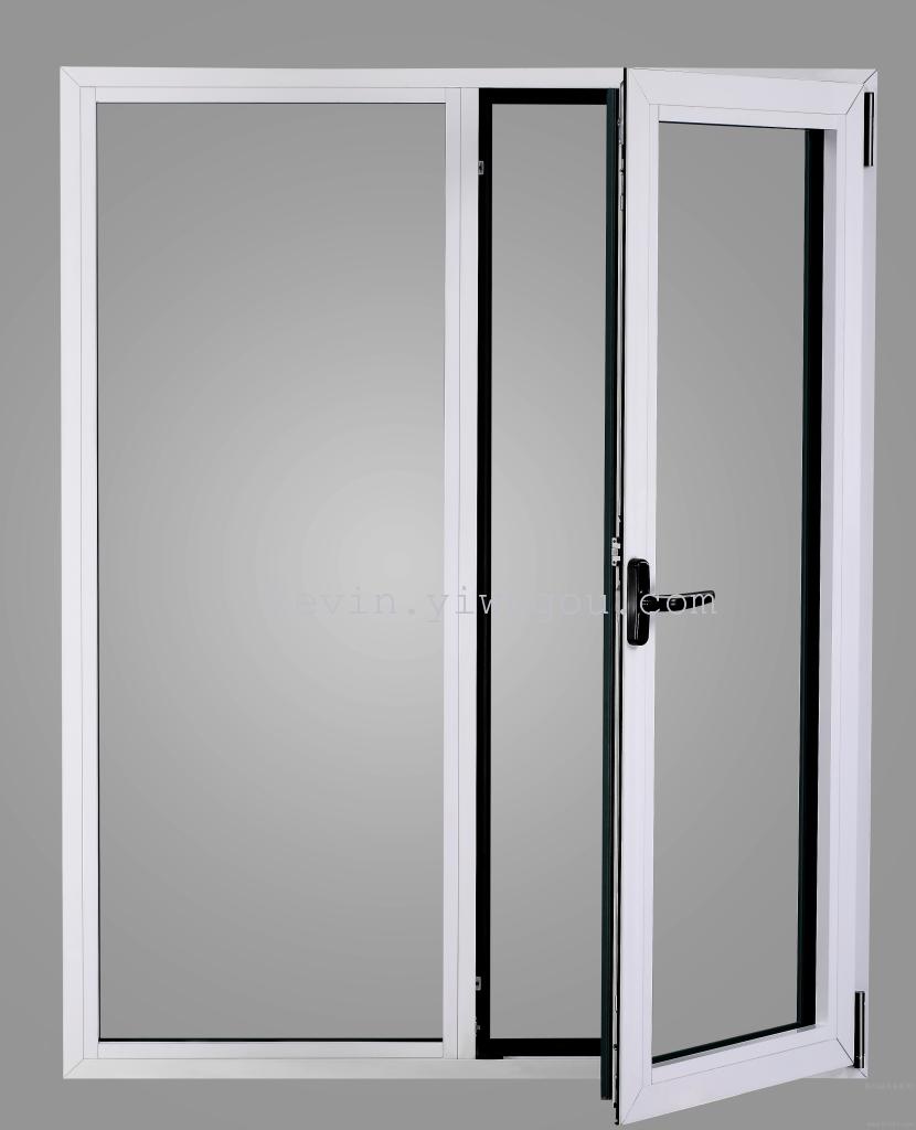 Wood-grain aluminum alloy doors and Windows, double-opening doors and Windows, aluminum alloy doors and Windows details Picture