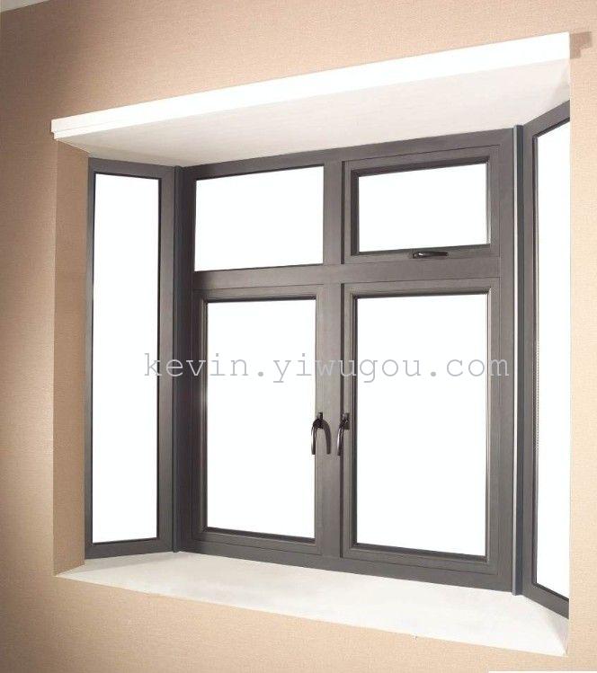 Wood-grain aluminum alloy doors and Windows, double-opening doors and Windows, aluminum alloy doors and Windows Specification image