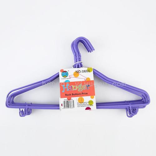 0666成人浸塑衣架 铁丝衣架 地摊热销 跑江湖衣架