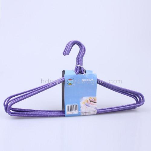 0824浸塑铁衣架 晾衣架 晒衣架 铁丝衣架 加粗加长铁衣架