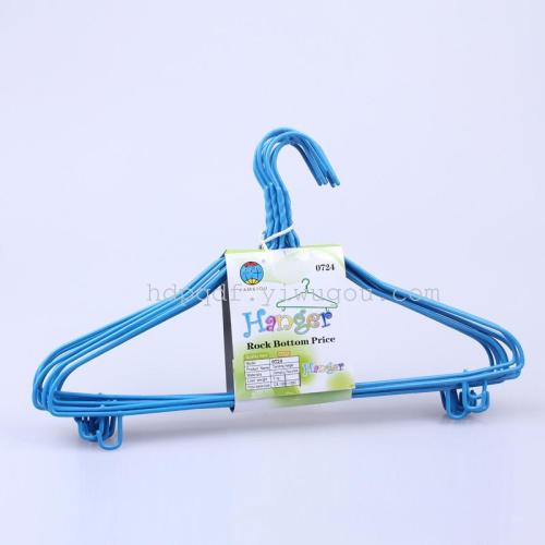 热销衣架 钢丝衣架0724 浸塑衣架 金属衣架厂家直销