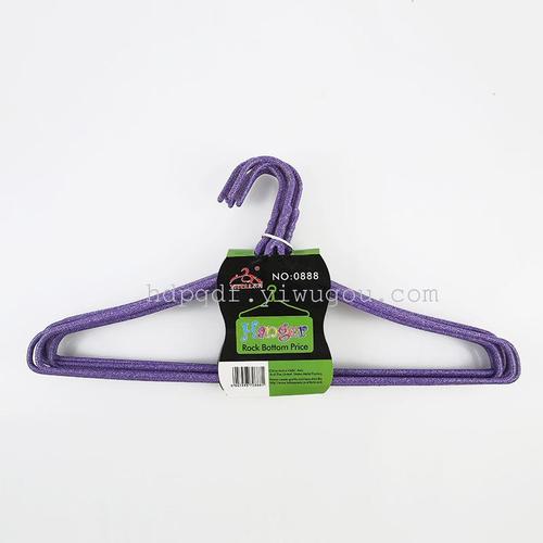 0888 浸塑铁衣架 晾晒防滑收纳衣服架子 挂衣架 工厂直销