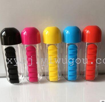 Tritan creative medicine box water cup comes with seven-day medicine box water cup, medicine box cup and capsule cup Specification image