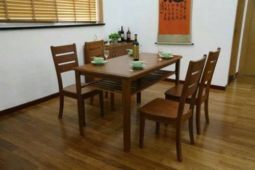 百山九川餐桌家用方桌楠竹方桌学习桌折叠圆桌婚宴桌学习办公桌