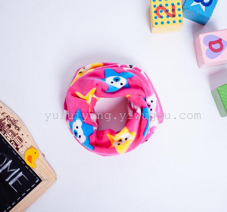 New baby super soft new children's cartoon printed velvet neck scarf for winter warmth, factory direct sales details Picture