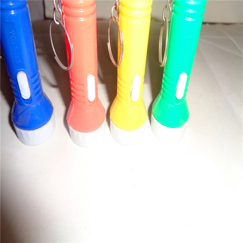 Children's plastic toys, keychain lights, complimentary gifts, LED night lights, street stall supplies, illuminated 9688 flashlights Specification image