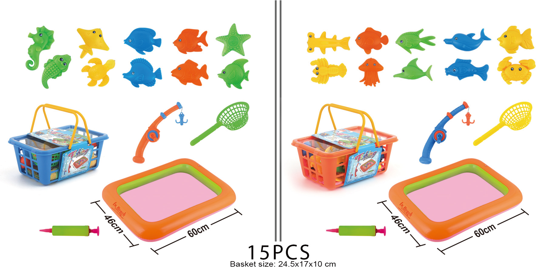 Magnetic fishing combination fishing toy full figure