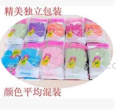 Five-fingered bath gloves, household items, bath towels, nylon bath scrubbing towels, powerful exfoliating wholesale Specification image
