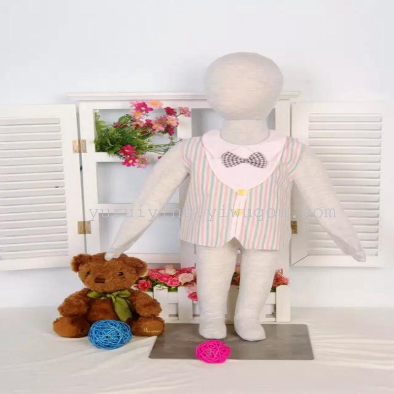 新款蝴蝶结翻领围嘴条纹围裙饭衣画画衣服