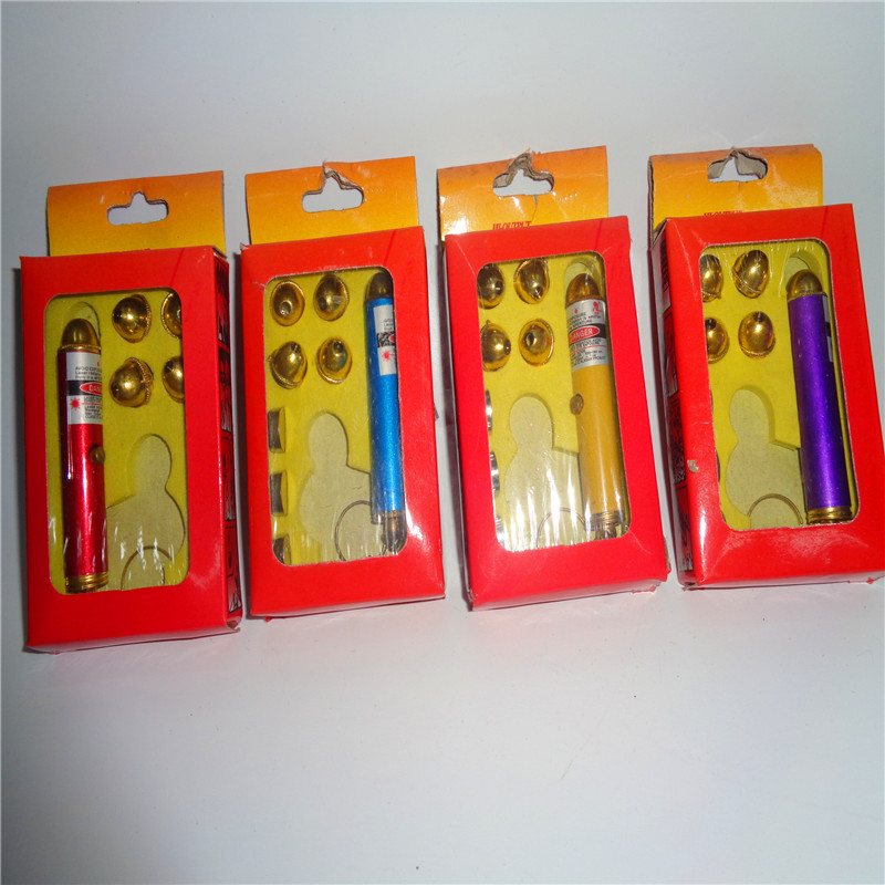 Children's plastic toy flashlight, LED keychain light, gift LED night light, five-head hard box laser details Picture