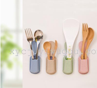 Wheat orange stem kitchen rice spoon storage rack, suction cup type rice spoon base, rice cooker suction pot wall rack, storage rack Specification image